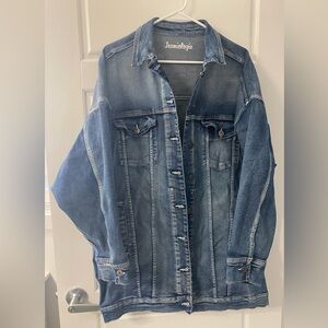 Men's Blue Denim Jacket Long XL